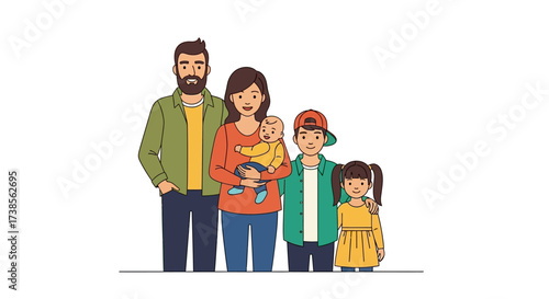 A Happy Diverse Family Posed Together Showing Unity And Love And Warmth For Each Other With Different Ages Of Children