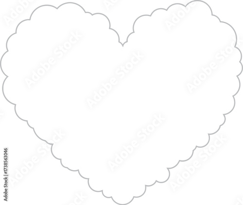 Vector art of heart shaped cloud, a symbol of love and romance