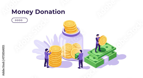 Illustrating the Act of Giving Money and Supporting Charitable Causes Through Financial Contributions
