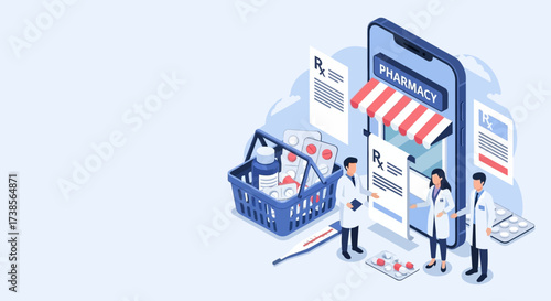 Online Pharmacy Services Digital Prescription Delivery Healthcare Medicine Shopping Experience With Pharmacists