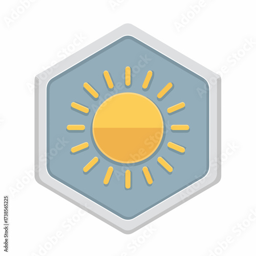 Minimalist Sun Symbol in Soft Flat Colors
