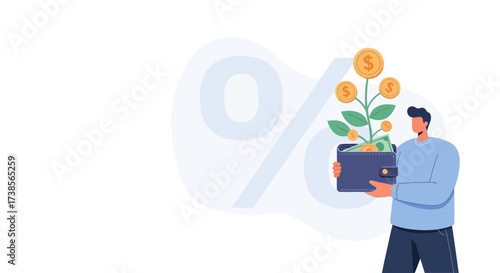 Illustrating the Concept of Financial Growth and Investment Opportunities in a Simple and Engaging Manner for Educational Purposes
