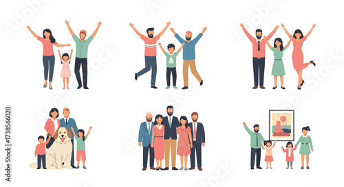 Diverse Group of Families Enjoying Happy Moments Together Outdoors Representing Different Generations and Lifestyles