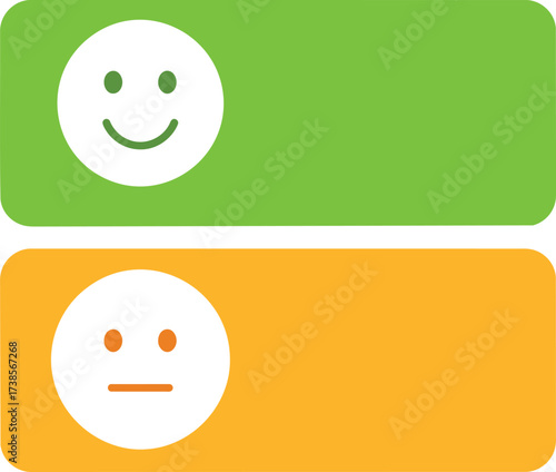 Smiley Face Feedback Icons with Happy and Neutral Expressions.