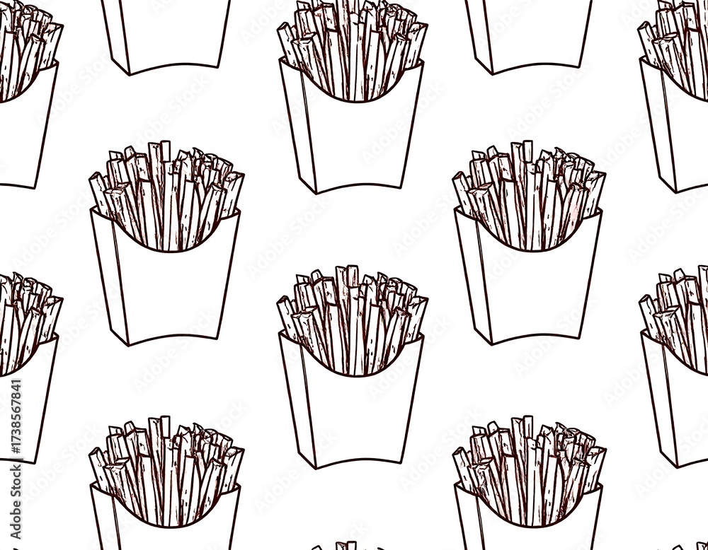 custom made wallpaper toronto digitalFrench Fries Pattern Design.