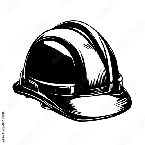 Vector hard hat silhouette construction helmet illustration