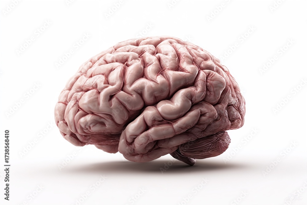 Fototapeta premium Human brain model on white background