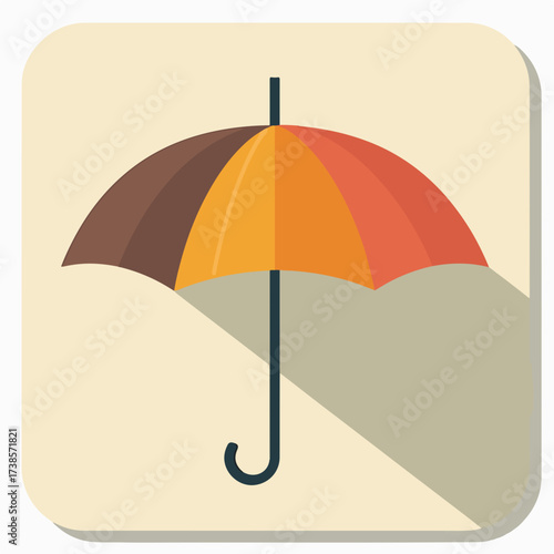 Minimalist Umbrella Icon in Subdued Colors