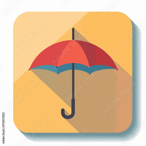 Minimalist Umbrella Icon in Subdued Tones