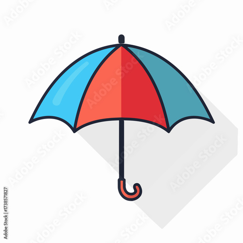 Modern Umbrella Monoline Icon Design