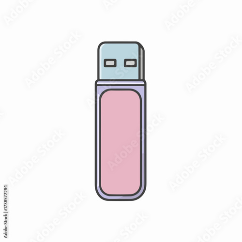 Sleek USB Drive Minimalist Icon Design
