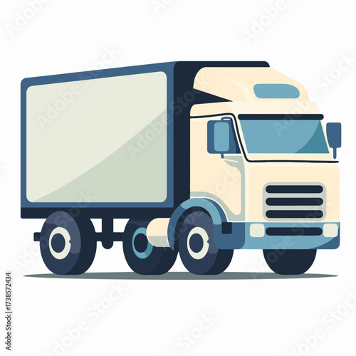 Minimalist Truck Icon in Flat Design