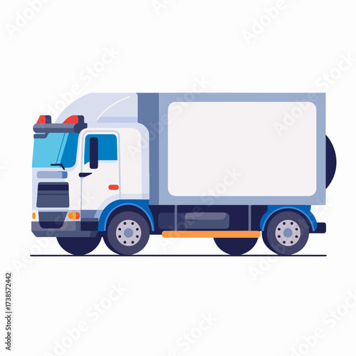 Sleek Truck Flat Design Icon