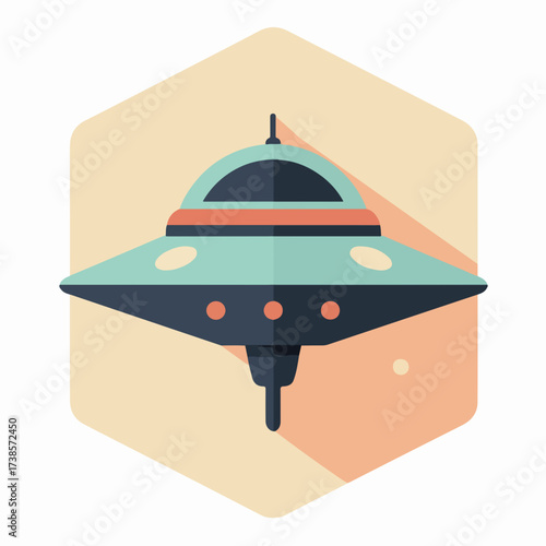 Futuristic UFO Icon in Soft Colors