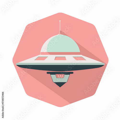 Minimalistic UFO flat vector icon design