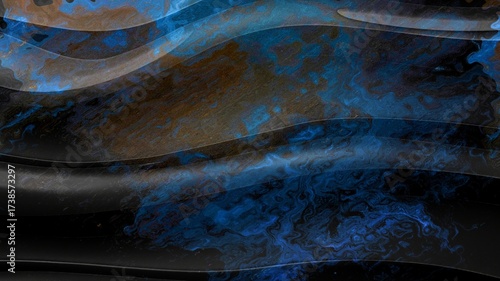 Abstract black and blue background with wavy design. Abstract black and blue background and black and blue wavy design for graphic design. Abstract wave background along with dark blue texture