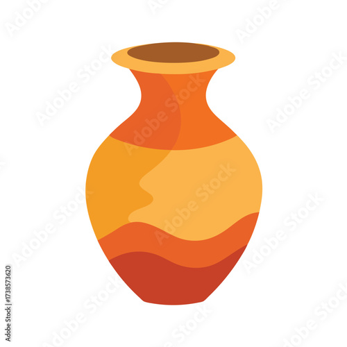 Artistic Pottery Vase With Watercolor Effect
