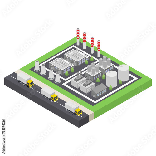 Natural gas power plant isometric