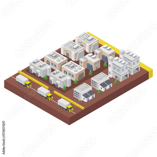 Modern isometric distribution center