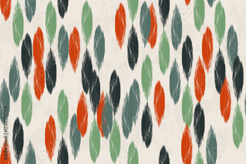 Abstract ikat pattern for seamless ethnic art in tribal and folk style. Print Aztec geometric ornament. Geometric pattern seamless color oriental.Design for fabric, carpet, wallpaper, clothing.