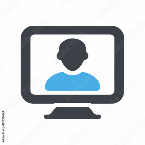 Video Call Symbol in Flat Design