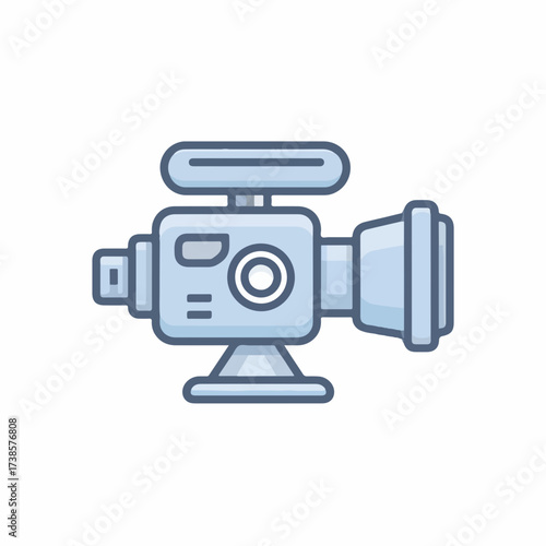 Minimal Video Camera Icon in Monochrome