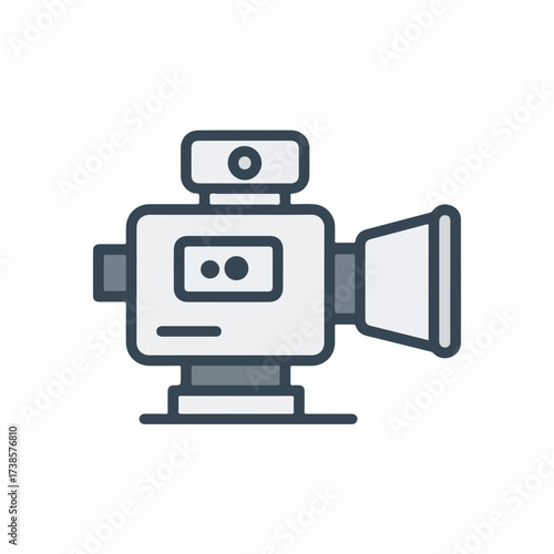 Minimal Video Camera Icon in Monochrome