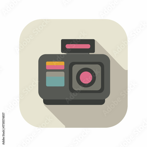 Minimalistic Video Camera Symbol in Muted Color