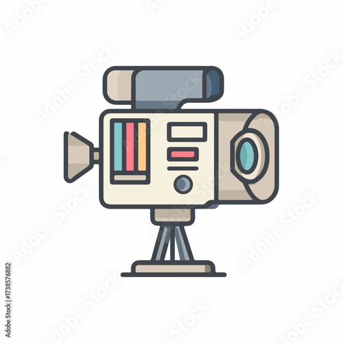 Sleek Video Camera Thin Line Icon