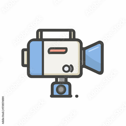 Sleek Video Camera Thin Line Icon