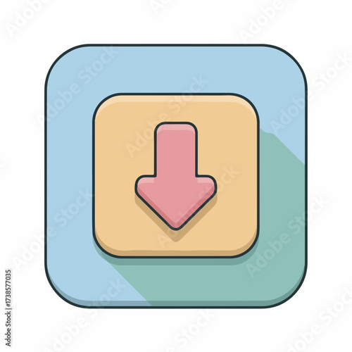 Minimalistic Volume Down Icon in Soft Colors