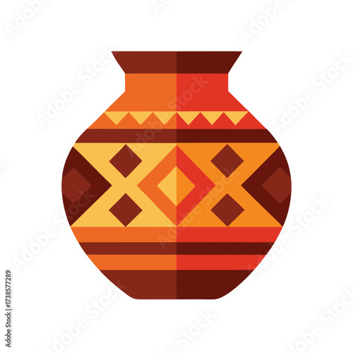 Traditional Handmade Pottery With Geometric Patterns