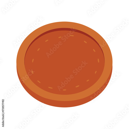 Traditional Terracotta Clay Plate With Design