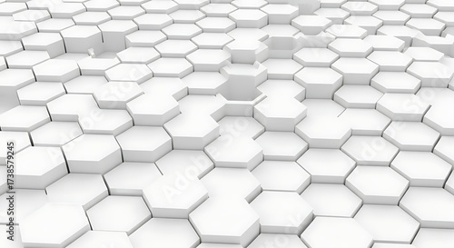 A white honeycomb pattern with varying heights creating a textured and abstract surface design