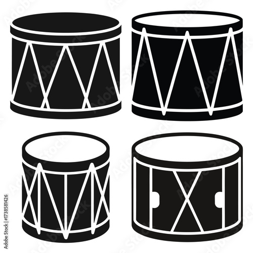 drum Icon set Vector Art, Icons and Graphics Icon set Vector Art, Icons and Graphics