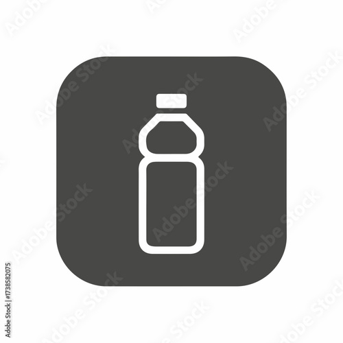 Monochrome Water Bottle Flat Glyph Icon