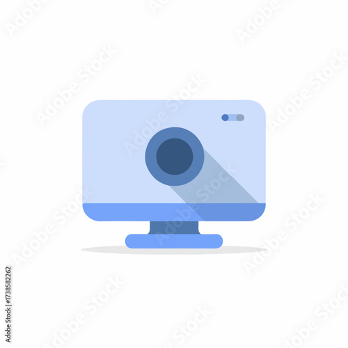 Minimalist Webcam Icon in Flat Design