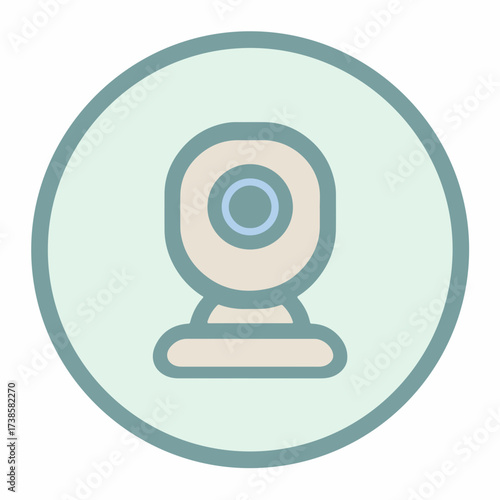Sleek Webcam Icon in Flat Design