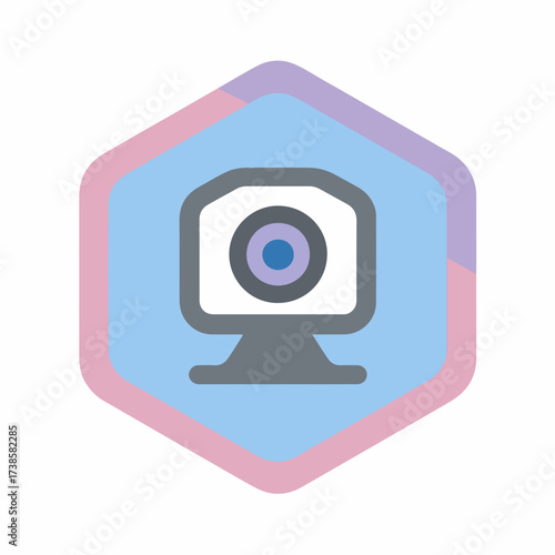 Minimalist Webcam Icon in Pale Duotone
