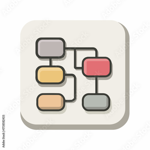 Workflow Flowchart Flat Design Vector Icon
