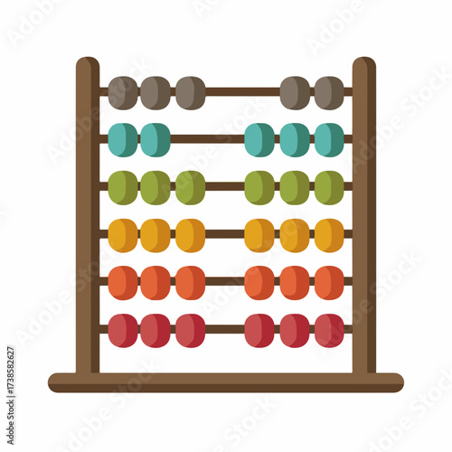 Minimal Abacus Icon in Flat Design