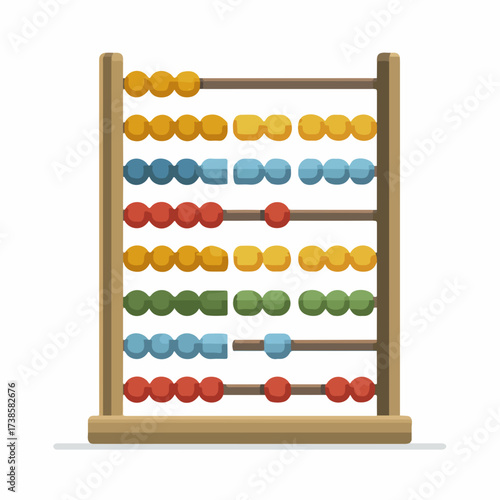 Sleek Abacus Icon in Flat Design