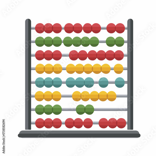 Sleek Abacus Icon in Flat Style