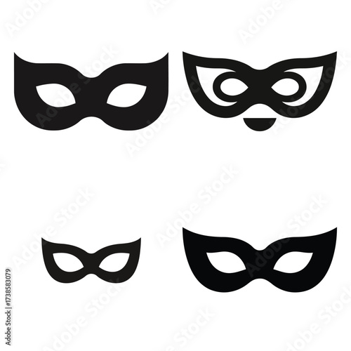 party mask Icon set Vector Art, Icons and Graphics