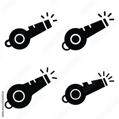 party whistle Icon set Vector Art, Icons and Graphics