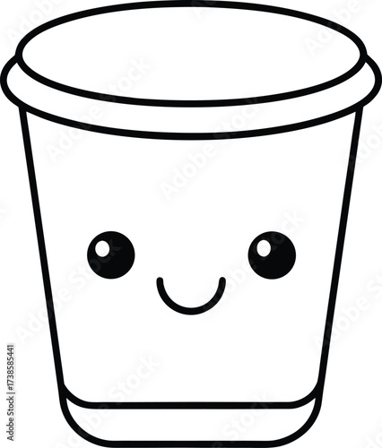 Isolated vector illustration of a plastic trash can or recycle bin symbol on white