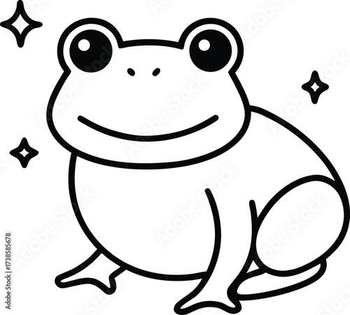 A cute pink baby hippo cartoon vector illustration is smiling for fun
