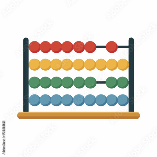 Sleek Abacus Flat Vector Icon Design
