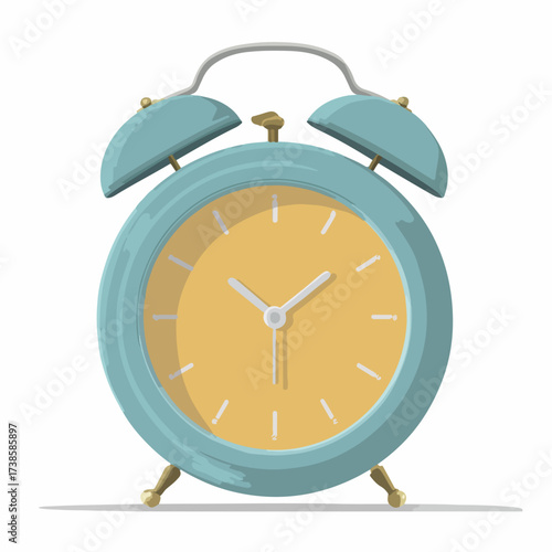 Minimal Alarm Clock Icon in Flat Style