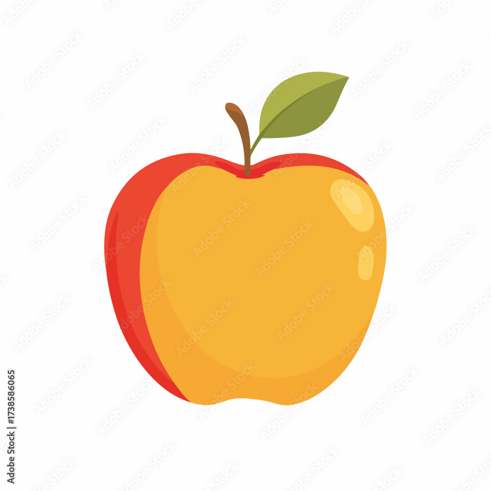 Fototapeta premium Sleek Apple Icon in Flat Vector Style